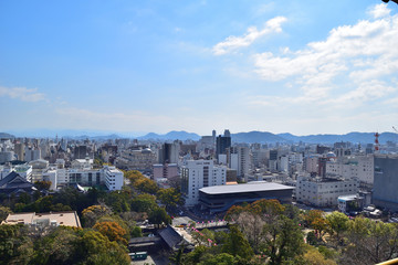 Fototapeta premium 高知城 天守閣からの景色
