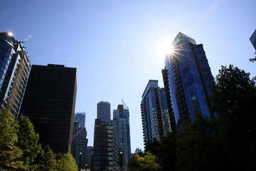 Vancouver, America - August 18, 2019: Vancouver building view, Vancouver, America