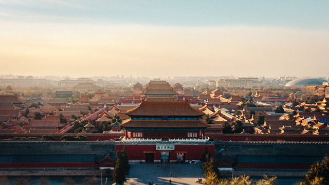 Happy New Year At Forbidden City In Beijing China Stock Photo