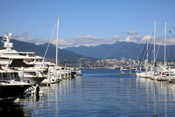 Vancouver, America - August 18, 2019: Vancouver port view, Vancouver, America