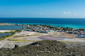 Fototapeta na wymiar Top view of the village in Gran Roques (Los Roques Archipelago, Venezuela).