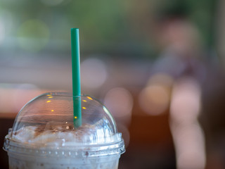 Coffee mug bokeh background