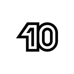 Number 10 vector icon design