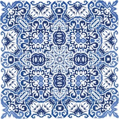 Fototapeta premium Ethnic ceramic tile in portuguese azulejo.