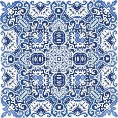 Ethnic ceramic tile in portuguese azulejo.