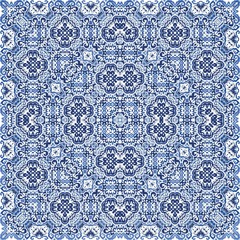Portuguese ornamental azulejo ceramic.