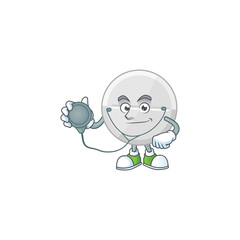 A dedicated Doctor white pills Cartoon character with stethoscope