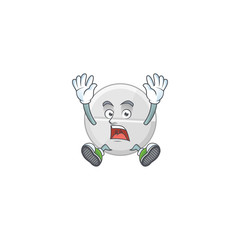 White pills cartoon character design showing shocking gesture