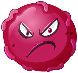 Close up virus cell on white background