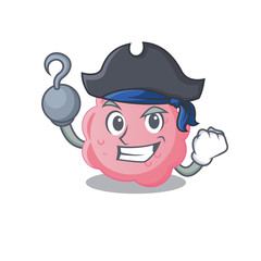 Anaplasma phagocytophilum cartoon design style as a Pirate with hook hand and a hat