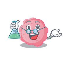 Anaplasma phagocytophilum smart Professor Cartoon design style working with glass tube