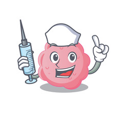 A nice nurse of anaplasma phagocytophilum mascot design concept with a syringe