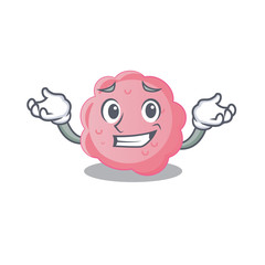 A picture of grinning anaplasma phagocytophilum cartoon design concept