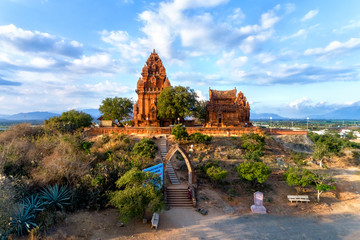 Poklongarai champa tower. Old Brick cham towers in Phan Rang, landmark Vietnam. Asia Travel...