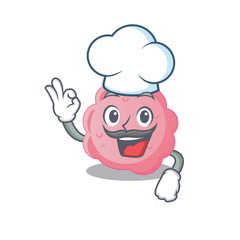 Anaplasma phagocytophilum chef cartoon design style wearing white hat