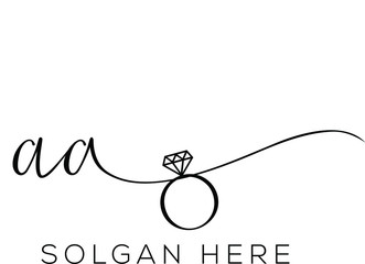aa Initial romantic monogram logo template