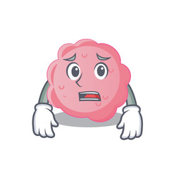 Cartoon design style of anaplasma phagocytophilum showing worried face