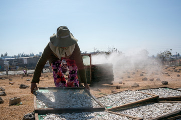 People working at Steamed fish 