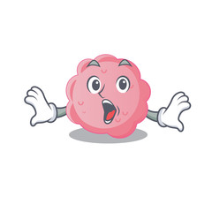 Cartoon design style of anaplasma phagocytophilum has a surprised gesture
