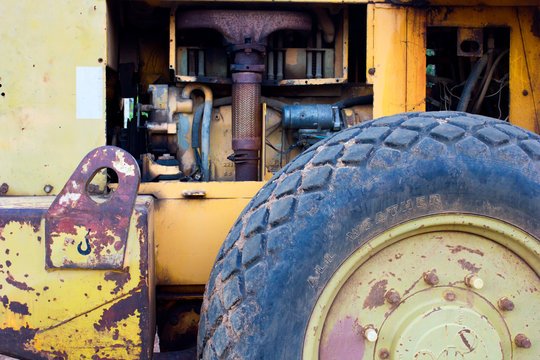 old rusty tractor
