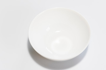 White bowl on white background.