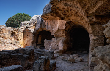 St. Lambrianos catacomb. Paphos Archaeological Park. Cyprus
