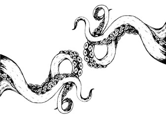 hand drawn vector illustration of a tentacles  © saranya
