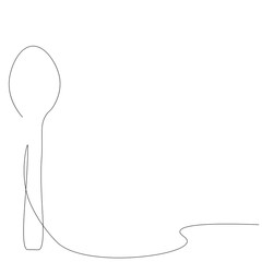 Spoon line drawing. Vector illustration