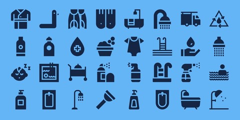 shower icon set