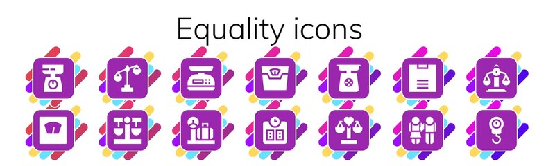 Modern Simple Set of equality Vector filled Icons