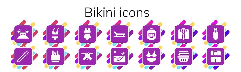 bikini icon set