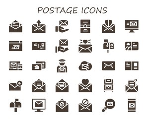 postage icon set