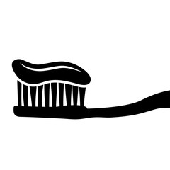 toothbrush with toothpaste in color