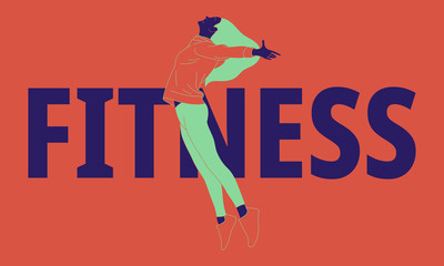 Illustration of fitness sport girl exercises