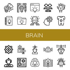 Set of brain icons