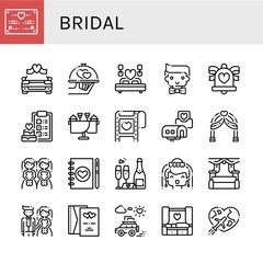 bridal simple icons set