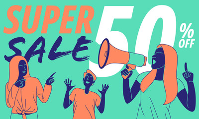 Illustration of product sale promotion