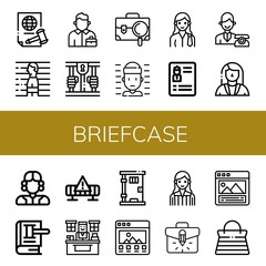 briefcase simple icons set