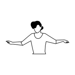 silhouette of young man on white background