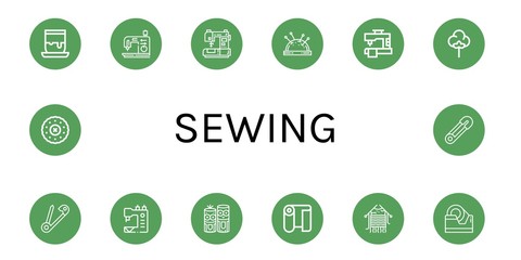 Set of sewing icons