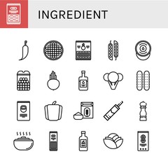 Set of ingredient icons