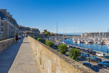Saint-Malo, France. View from the fortress wall of the city and port