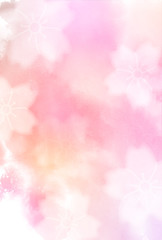 桜　和紙　水彩　背景