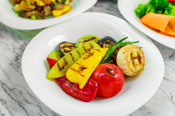 side dishes for the main course, grilled vegetables, beautiful serving