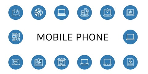 Set of mobile phone icons