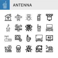 antenna simple icons set