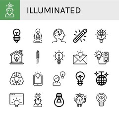 illuminated icon set