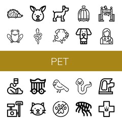 pet simple icons set