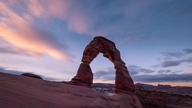 Delicate Arch Sunrise Timelapse Arches National Park