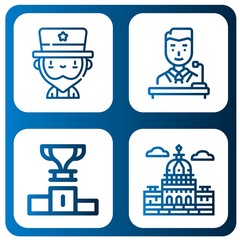 president simple icons set